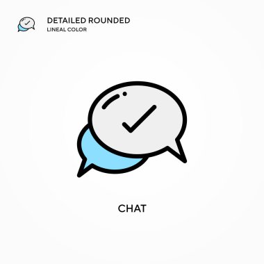 Sohbet vektörü simgesi. Modern vektör illüstrasyon kavramları. Düzenlemesi ve kişiselleştirmesi kolay.