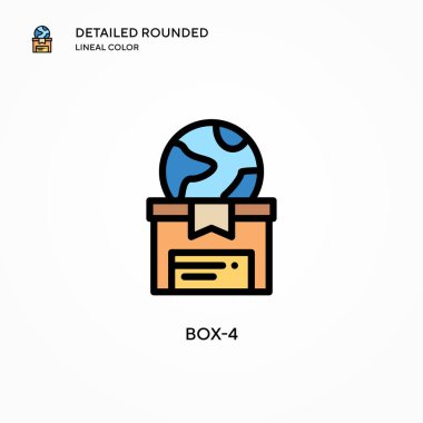 Kutu-4 vektör simgesi. Modern vektör illüstrasyon kavramları. Düzenlemesi ve kişiselleştirmesi kolay.