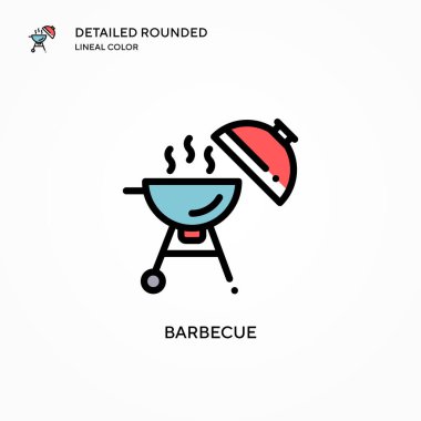 Barbekü vektör simgesi. Modern vektör illüstrasyon kavramları. Düzenlemesi ve kişiselleştirmesi kolay.