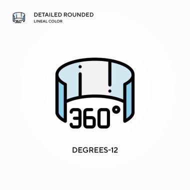 Derece-12 vektör simgesi. Modern vektör illüstrasyon kavramları. Düzenlemesi ve kişiselleştirmesi kolay.
