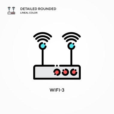 Wifi-3 vektör simgesi. Modern vektör illüstrasyon kavramları. Düzenlemesi ve kişiselleştirmesi kolay.