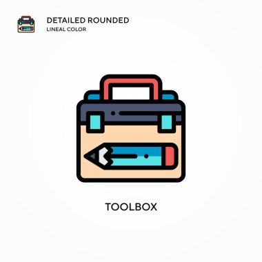 Araç kutusu vektör simgesi. Modern vektör illüstrasyon kavramları. Düzenlemesi ve kişiselleştirmesi kolay.