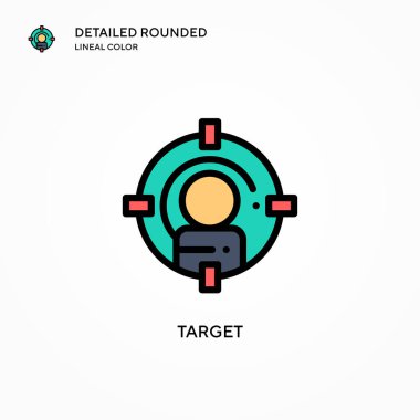 Hedef vektör simgesi. Modern vektör illüstrasyon kavramları. Düzenlemesi ve kişiselleştirmesi kolay.