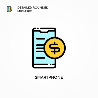 Akıllı telefon vektör simgesi. Modern vektör illüstrasyon kavramları. Düzenlemesi ve kişiselleştirmesi kolay.