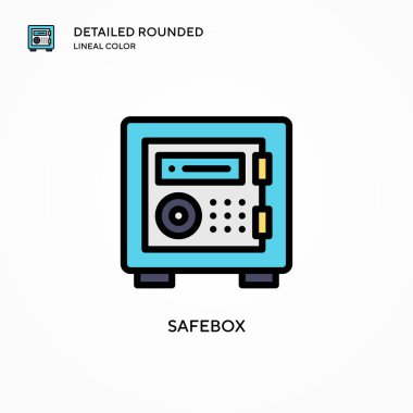 Güvenli kutu vektör simgesi. Modern vektör illüstrasyon kavramları. Düzenlemesi ve kişiselleştirmesi kolay.