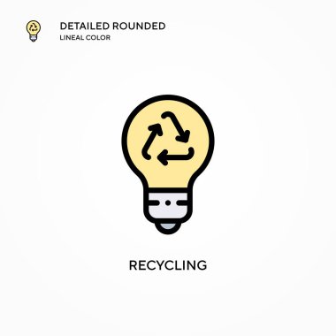 Vektör simgesi geri dönüşümü. Modern vektör illüstrasyon kavramları. Düzenlemesi ve kişiselleştirmesi kolay.