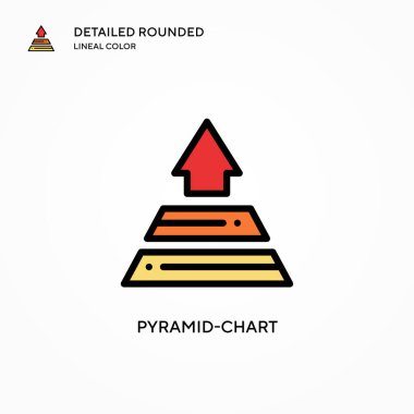 Piramit grafik vektör simgesi. Modern vektör illüstrasyon kavramları. Düzenlemesi ve kişiselleştirmesi kolay.