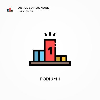 Podyum-1 vektör simgesi. Modern vektör illüstrasyon kavramları. Düzenlemesi ve kişiselleştirmesi kolay.