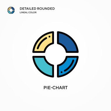 Pasta grafiği vektör simgesi. Modern vektör illüstrasyon kavramları. Düzenlemesi ve kişiselleştirmesi kolay.