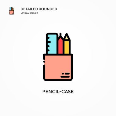 Kalem kutusu vektör simgesi. Modern vektör illüstrasyon kavramları. Düzenlemesi ve kişiselleştirmesi kolay.