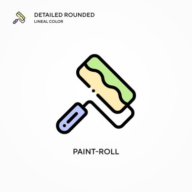 Boya-rulo vektör simgesi. Modern vektör illüstrasyon kavramları. Düzenlemesi ve kişiselleştirmesi kolay.