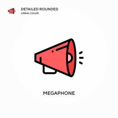 Megafon vektör simgesi. Modern vektör illüstrasyon kavramları. Düzenlemesi ve kişiselleştirmesi kolay.
