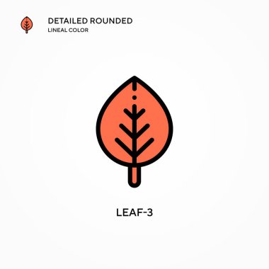 Yaprak-3 vektör simgesi. Modern vektör illüstrasyon kavramları. Düzenlemesi ve kişiselleştirmesi kolay.