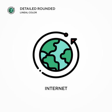 İnternet vektör simgesi. Modern vektör illüstrasyon kavramları. Düzenlemesi ve kişiselleştirmesi kolay.