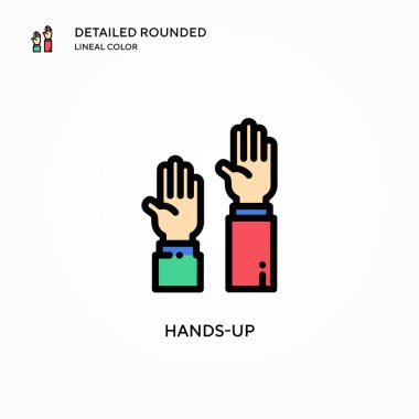 Eller yukarı vektör simgesi. Modern vektör illüstrasyon kavramları. Düzenlemesi ve kişiselleştirmesi kolay.