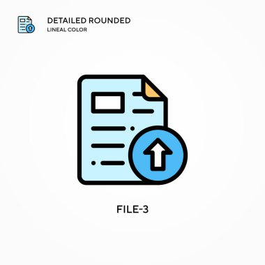 Dosya-3 vektör simgesi. Modern vektör illüstrasyon kavramları. Düzenlemesi ve kişiselleştirmesi kolay.