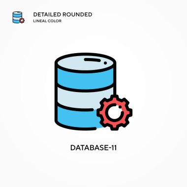 Veritabanı-11 vektör simgesi. Modern vektör illüstrasyon kavramları. Düzenlemesi ve kişiselleştirmesi kolay.
