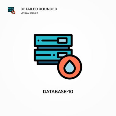 Veritabanı-10 vektör simgesi. Modern vektör illüstrasyon kavramları. Düzenlemesi ve kişiselleştirmesi kolay.