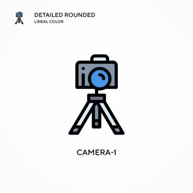 Kamera-1 vektör simgesi. Modern vektör illüstrasyon kavramları. Düzenlemesi ve kişiselleştirmesi kolay.