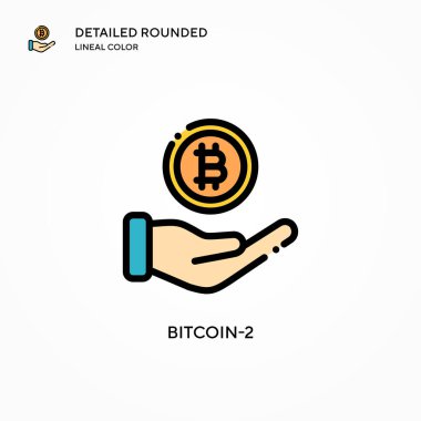 Bitcoin-2 vektör simgesi. Modern vektör illüstrasyon kavramları. Düzenlemesi ve kişiselleştirmesi kolay.