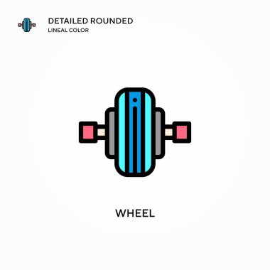 Tekerlek vektör simgesi. Modern vektör illüstrasyon kavramları. Düzenlemesi ve kişiselleştirmesi kolay.
