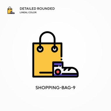 Alışveriş torbası-9 vektör simgesi. Modern vektör illüstrasyon kavramları. Düzenlemesi ve kişiselleştirmesi kolay.