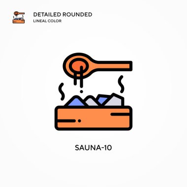 Sauna-10 vektör simgesi. Modern vektör illüstrasyon kavramları. Düzenlemesi ve kişiselleştirmesi kolay.
