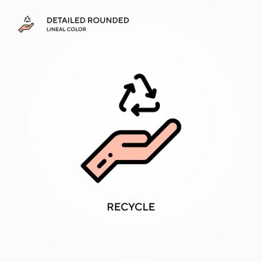 Vektör simgesini geri dönüştür. Modern vektör illüstrasyon kavramları. Düzenlemesi ve kişiselleştirmesi kolay.