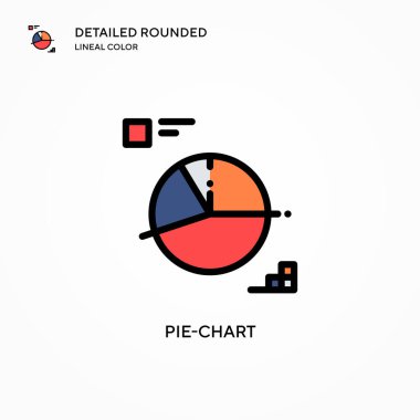 Pasta grafiği vektör simgesi. Modern vektör illüstrasyon kavramları. Düzenlemesi ve kişiselleştirmesi kolay.