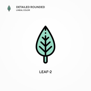 Yaprak-2 vektör simgesi. Modern vektör illüstrasyon kavramları. Düzenlemesi ve kişiselleştirmesi kolay.