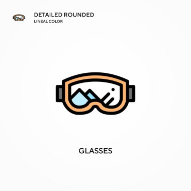 Gözlük vektör simgesi. Modern vektör illüstrasyon kavramları. Düzenlemesi ve kişiselleştirmesi kolay.