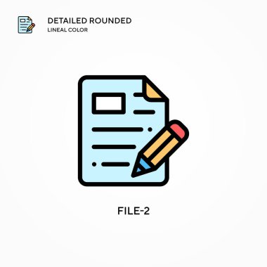 Dosya-2 vektör simgesi. Modern vektör illüstrasyon kavramları. Düzenlemesi ve kişiselleştirmesi kolay.