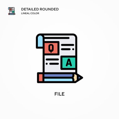 Dosya vektör simgesi. Modern vektör illüstrasyon kavramları. Düzenlemesi ve kişiselleştirmesi kolay.