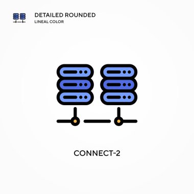 Bağlantı-2 vektör simgesi. Modern vektör illüstrasyon kavramları. Düzenlemesi ve kişiselleştirmesi kolay.