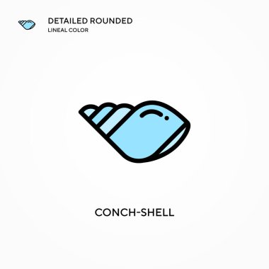 Deniz kabuğu vektör simgesi. Modern vektör illüstrasyon kavramları. Düzenlemesi ve kişiselleştirmesi kolay.