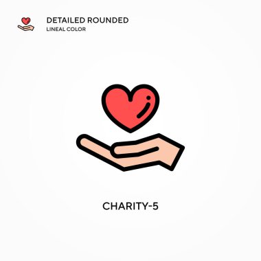 Charity-5 vektör simgesi. Modern vektör illüstrasyon kavramları. Düzenlemesi ve kişiselleştirmesi kolay.