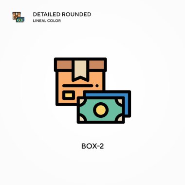 Kutu-2 vektör simgesi. Modern vektör illüstrasyon kavramları. Düzenlemesi ve kişiselleştirmesi kolay.