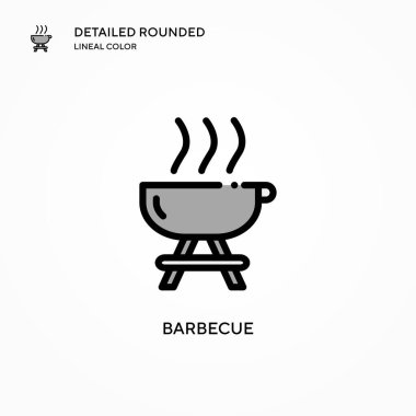 Barbekü vektör simgesi. Modern vektör illüstrasyon kavramları. Düzenlemesi ve kişiselleştirmesi kolay.