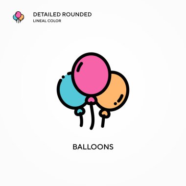 Balon vektör simgesi. Modern vektör illüstrasyon kavramları. Düzenlemesi ve kişiselleştirmesi kolay.