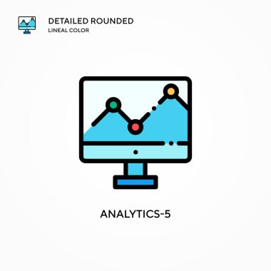 Analitik-5 vektör simgesi. Modern vektör illüstrasyon kavramları. Düzenlemesi ve kişiselleştirmesi kolay.
