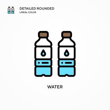 Su vektör simgesi. Modern vektör illüstrasyon kavramları. Düzenlemesi ve kişiselleştirmesi kolay.