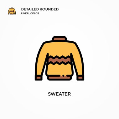 Süveter vektör simgesi. Modern vektör illüstrasyon kavramları. Düzenlemesi ve kişiselleştirmesi kolay.