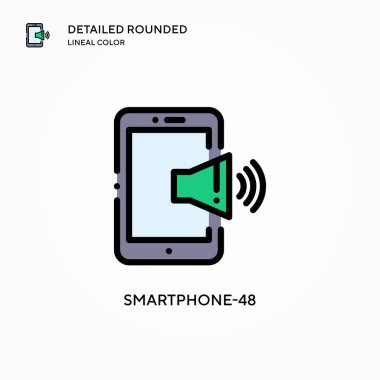 Akıllı telefon-48 vektör simgesi. Modern vektör illüstrasyon kavramları. Düzenlemesi ve kişiselleştirmesi kolay.