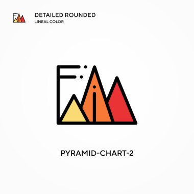 Piramit grafiği-2 vektör simgesi. Modern vektör illüstrasyon kavramları. Düzenlemesi ve kişiselleştirmesi kolay.