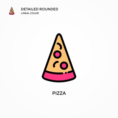 Pizza vektör simgesi. Modern vektör illüstrasyon kavramları. Düzenlemesi ve kişiselleştirmesi kolay.