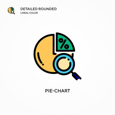 Pasta grafiği vektör simgesi. Modern vektör illüstrasyon kavramları. Düzenlemesi ve kişiselleştirmesi kolay.