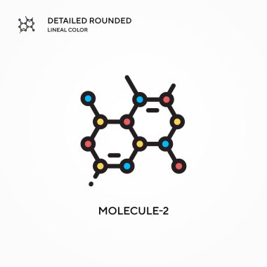 Molekül-2 vektör simgesi. Modern vektör illüstrasyon kavramları. Düzenlemesi ve kişiselleştirmesi kolay.
