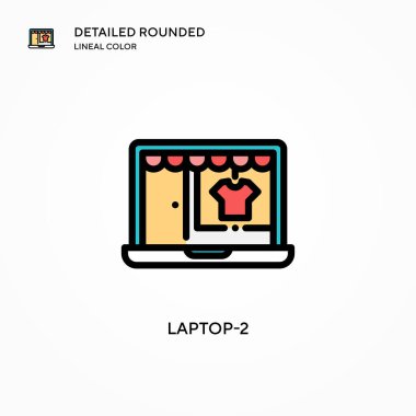 Laptop-2 vektör simgesi. Modern vektör illüstrasyon kavramları. Düzenlemesi ve kişiselleştirmesi kolay.