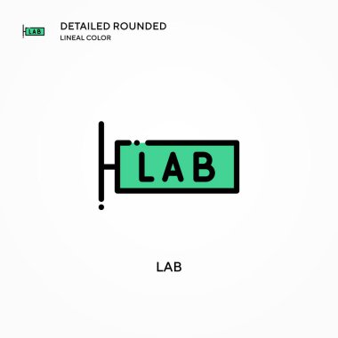 Laboratuvar vektör simgesi. Modern vektör illüstrasyon kavramları. Düzenlemesi ve kişiselleştirmesi kolay.