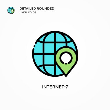 İnternet-7 vektör simgesi. Modern vektör illüstrasyon kavramları. Düzenlemesi ve kişiselleştirmesi kolay.